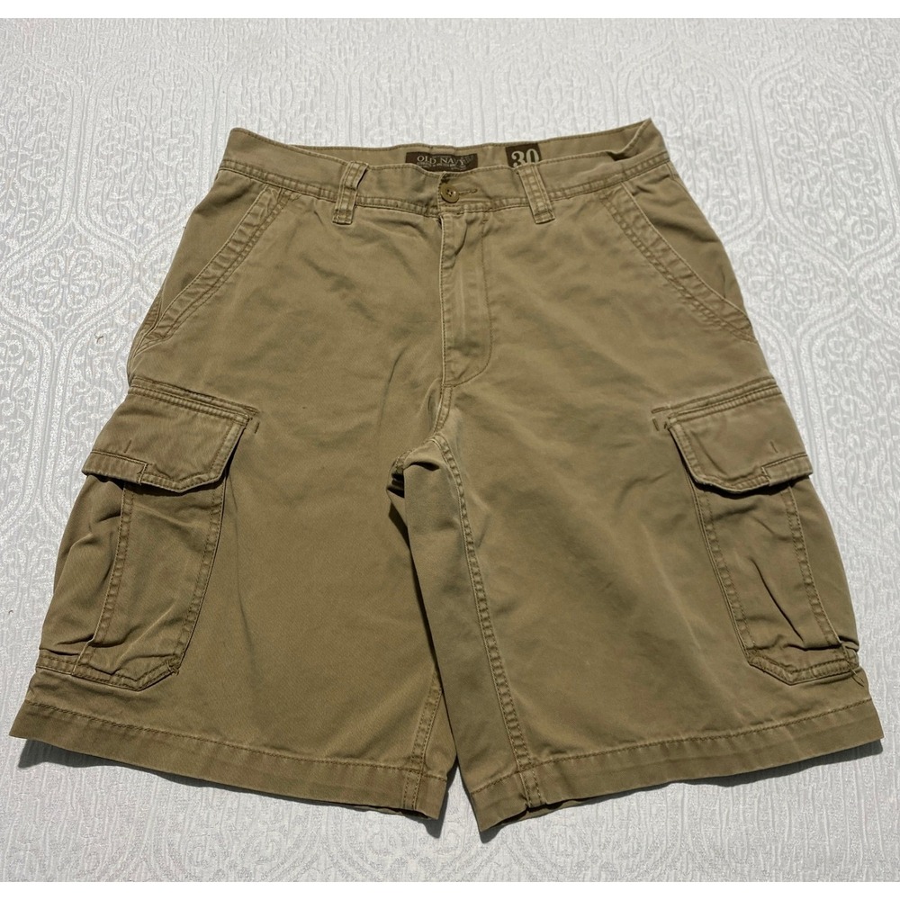 Old Navy Mens Cargo Shorts Size 30 Khaki Tan Cotton Twill Utility Casual